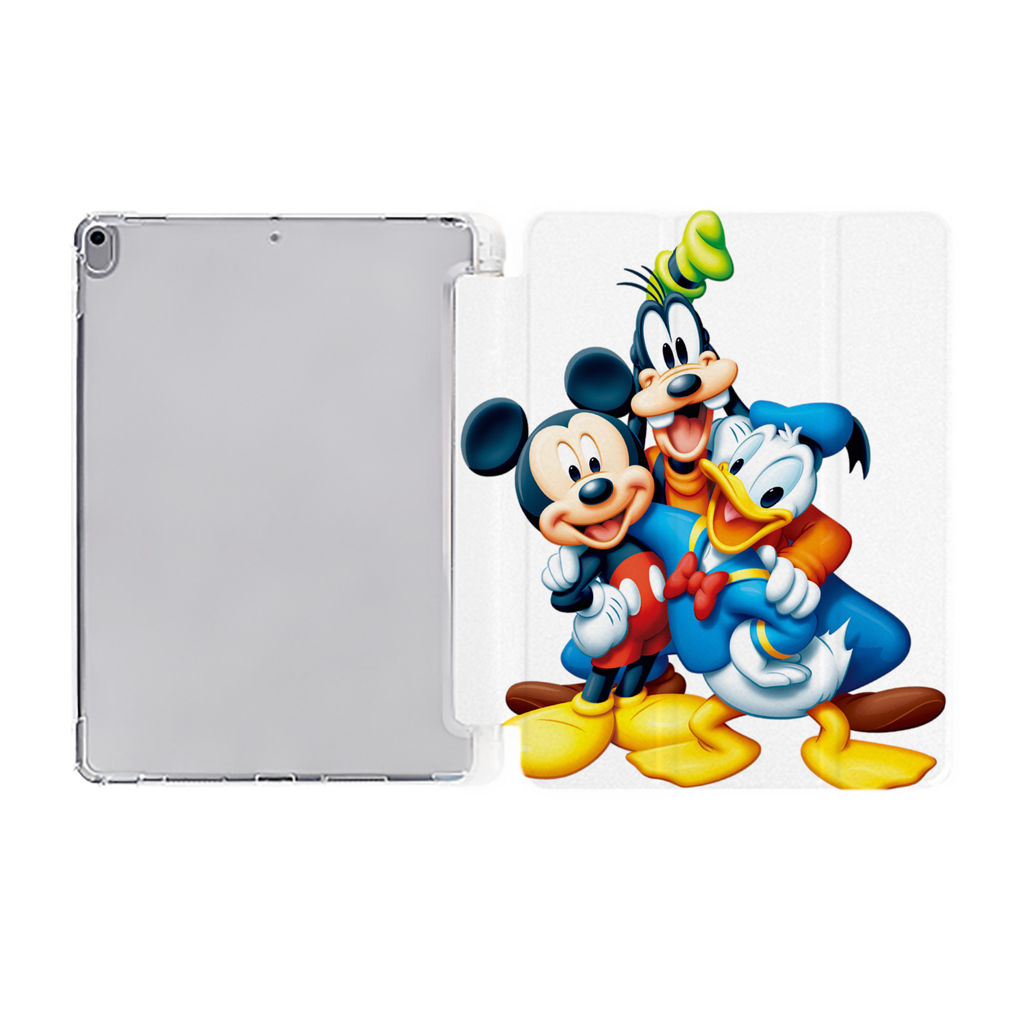 （画像用） ミッキーマウス Mickey Mouse IPad ケース ペン収納付き 三つ折りスタンド PUレザー×シリコン 対応機種9.5/10.5/10.9インチ